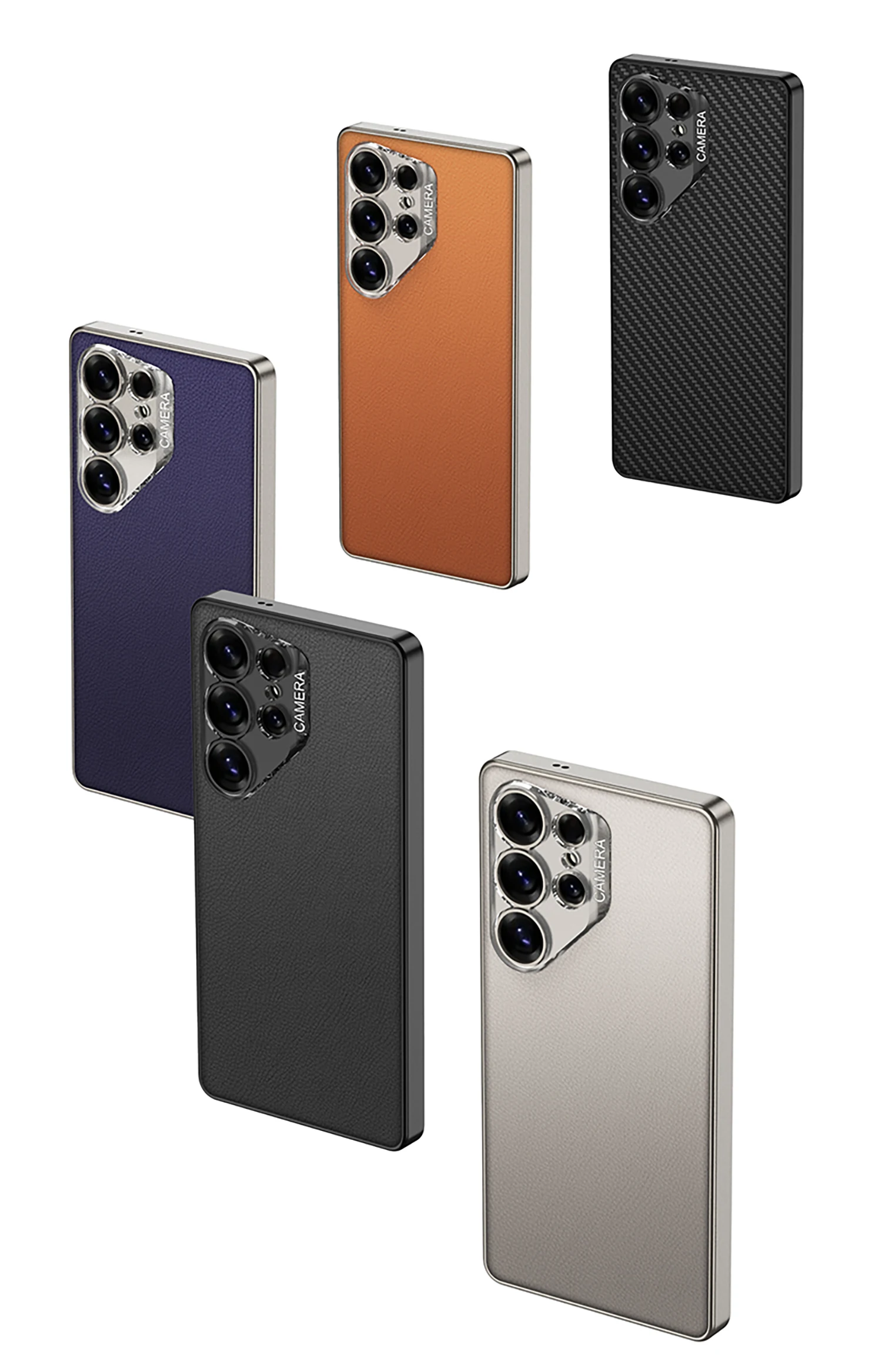 Original Case For Samsung Galaxy S25 Ultra Case Plain Leather Camera Protective