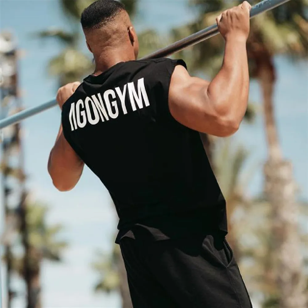 

Personality Wide Shoulder Vest Men's Sports Leisure Basketball Running Training Sleeveless Loose Moisture Absorption Sweat