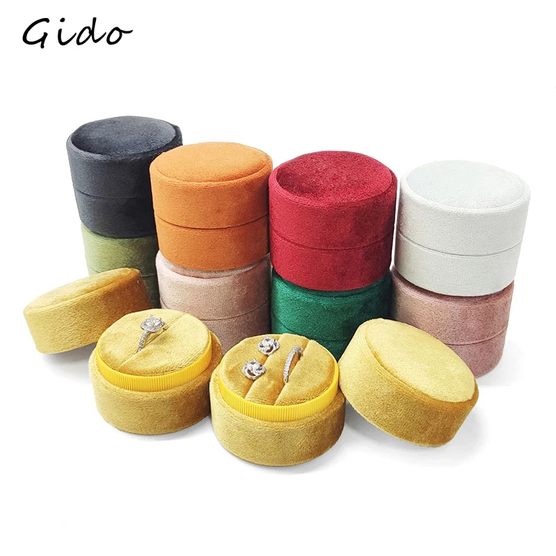 Portable Double Rings Box Single Ring Container Display Jewelry Gift Holder Wedding Engagement