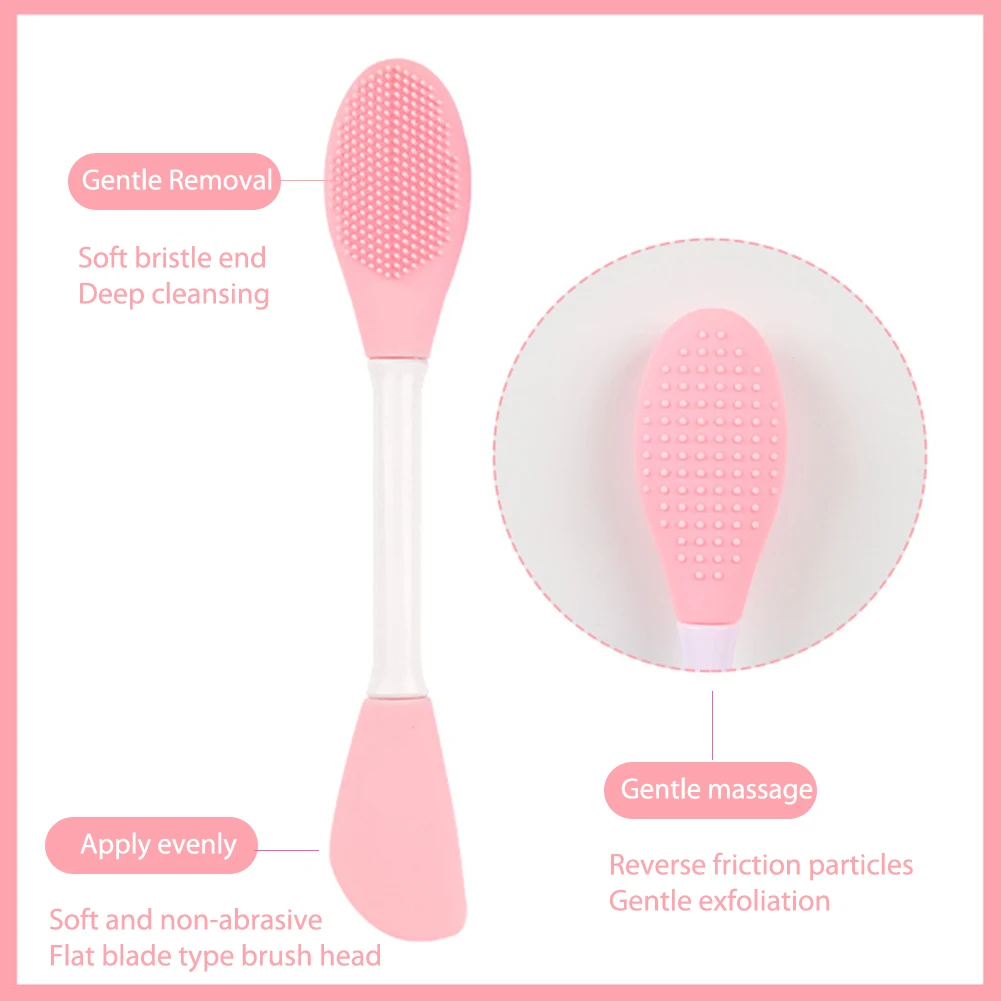 Diy Double-headed Silicone Mask Brush Clean The Mask Stick, Mix And Apply The Mask Evenly Apply Portable Facial Beauty Tool - Makeup Brushes photo