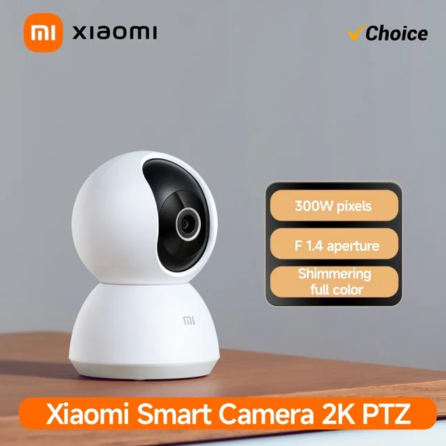 Xiaomi Smart Home 360 °   Caméra de sécurité Mi PTZ 2K, webcam 1296P 3 mégapixels, détection humaine par IA, vision nocturne, fonctionne avec l'application 1