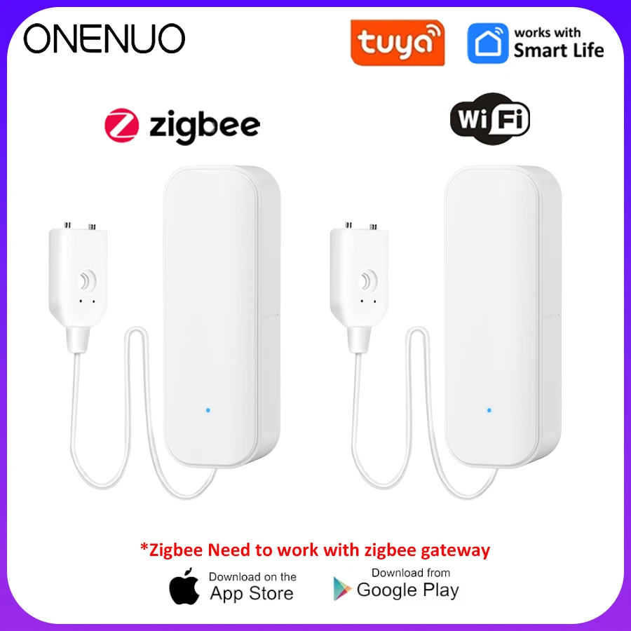 Water Sensor Tuya WiFi/Zigbee Water Level Sensor Leakage Alarm Flood Leak Detector Smart Life APP Water Alert Overflow Alarm Home