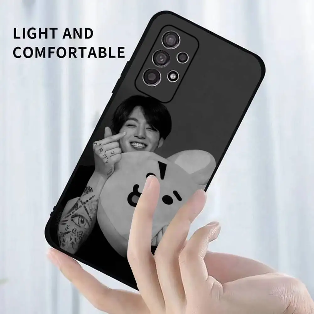 Kpop J-JungkookS Soft Silicone Black Phone Case