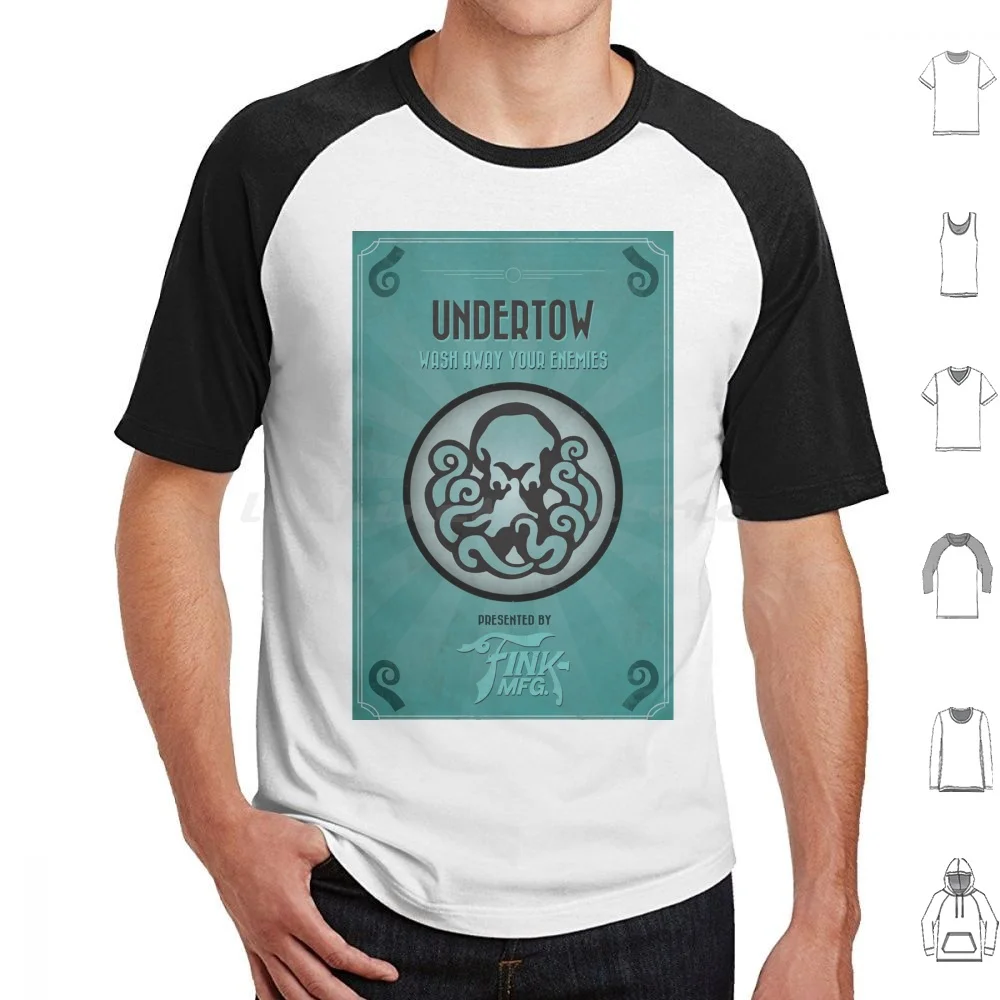 Undertow T Shirt 6Xl Cotton Cool Tee Videogioco Bioshock Infinite Bioshock Bioshock 2 Elizabeth City Plasmids Vigors Retro