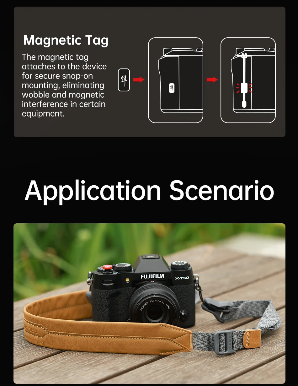 Quick Magnetic Buckle Shoulder Strap for Entry-level DSLRs Mirrorless Cameras,M