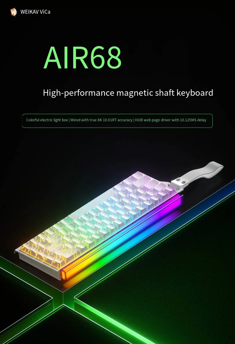 ACE68 마그네틱 키보드 유선 기계식 ACE60 Pro 게이밍용 0.01mm RapidTrigg 8000Hz SOCD/Rs 0.125ms 128K 샘플링 레이트
