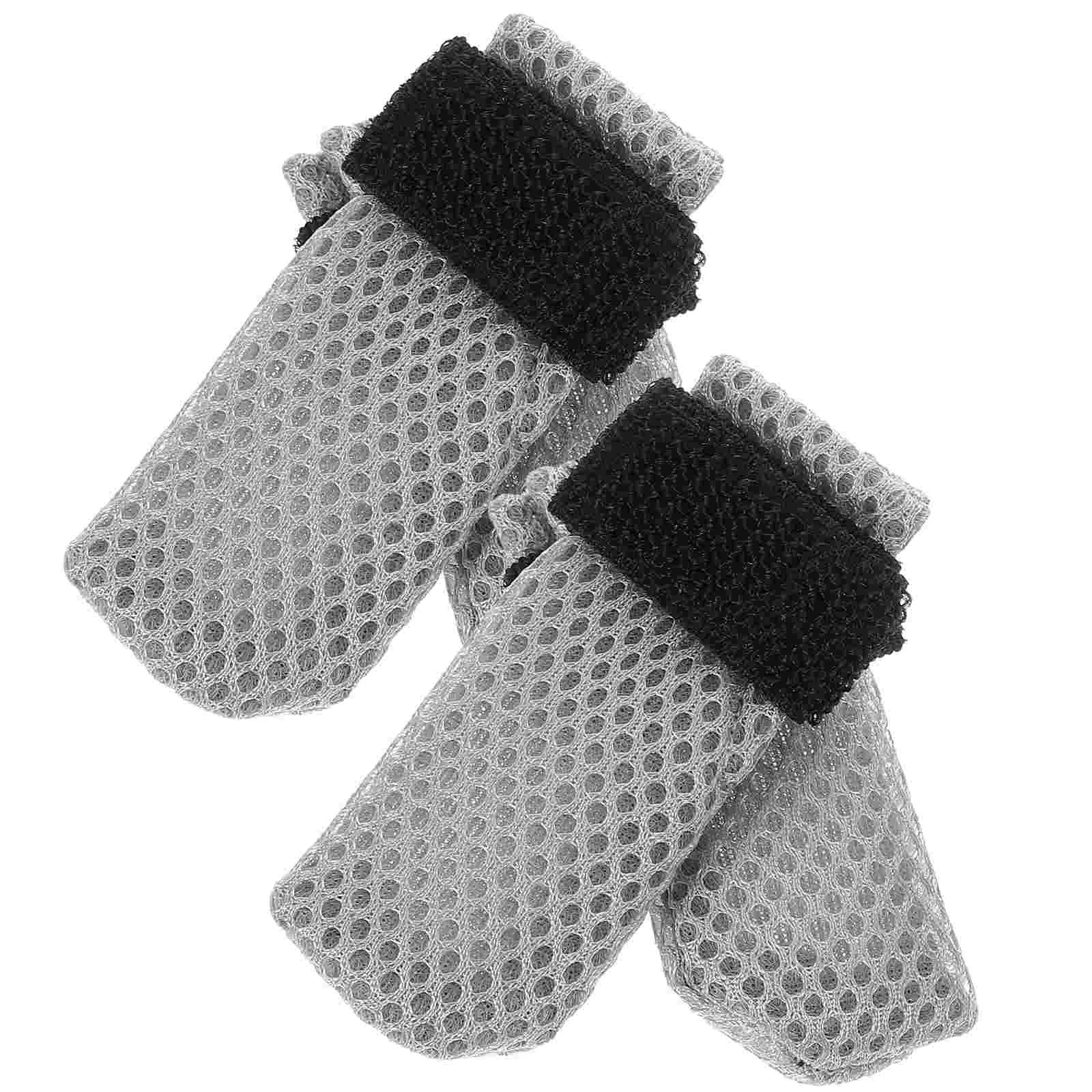 4 Pcs Mittens Cat Feet Claw Covers Kitten Caps Indoor for Cats Anti Scratch Grey