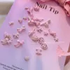 10PCS Pink Ribbon Alloy Bow Parts Nail Charms Mix-Style 3D Bowknot Nail Art Rhinestone Jewelry for DIY Manicure Decoration 2