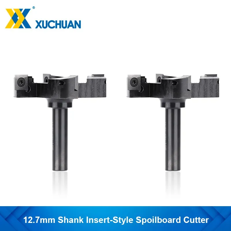 

1/2 Shank Wood Planer Router Bit with 12x12mm Carbide Insert Slab.Wood Milling Cutter,Spoilboard Surfacing Router Bit