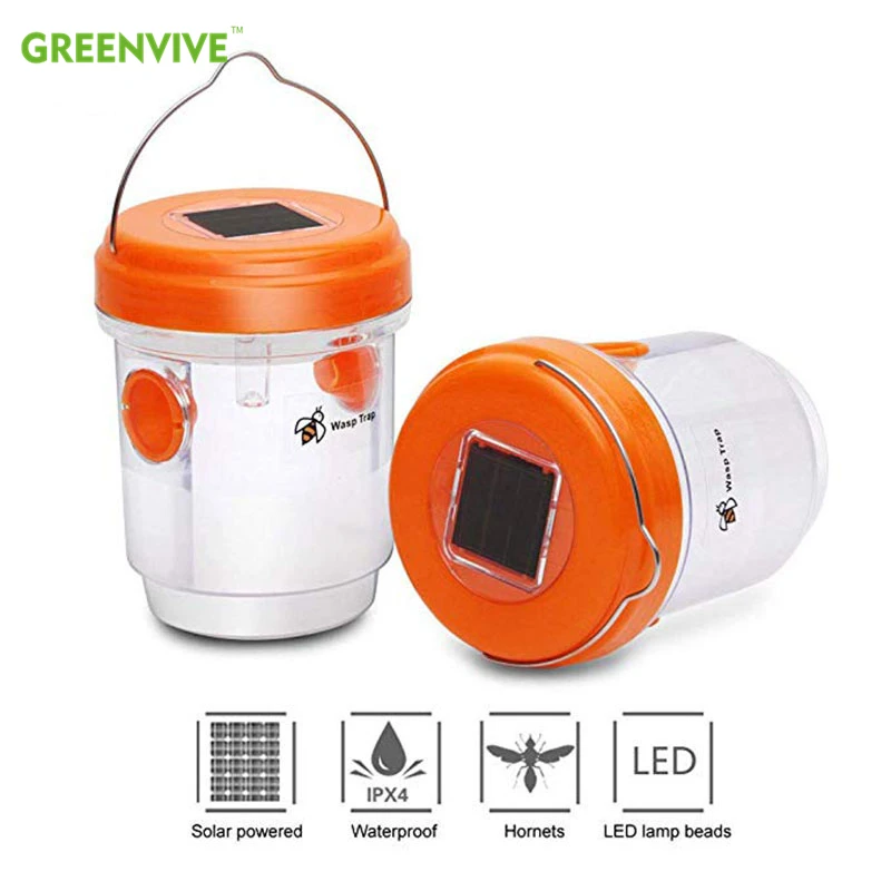 LED Bee Hornet Trap Catcher Bee Catcher Wasp Trap Catcher Solar Powered Flying Suspension Hanging Non-toxic Insect Control Tools