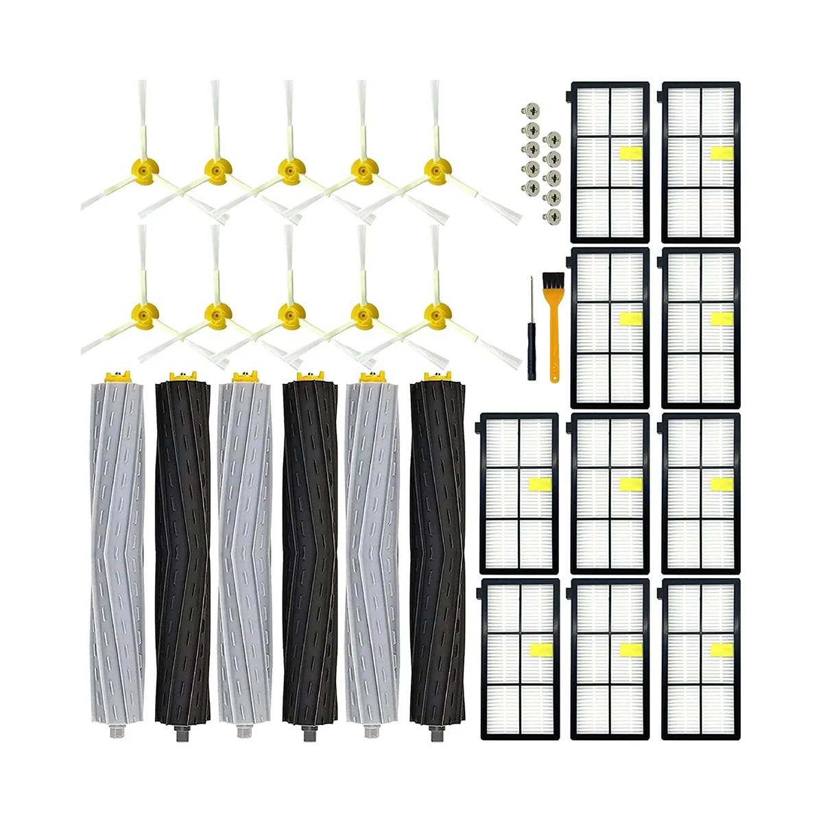 

Replacement Kit for iRobot Roomba 800 900 Series Vacuum Cleaner HEPA Filters Main Side Brushes