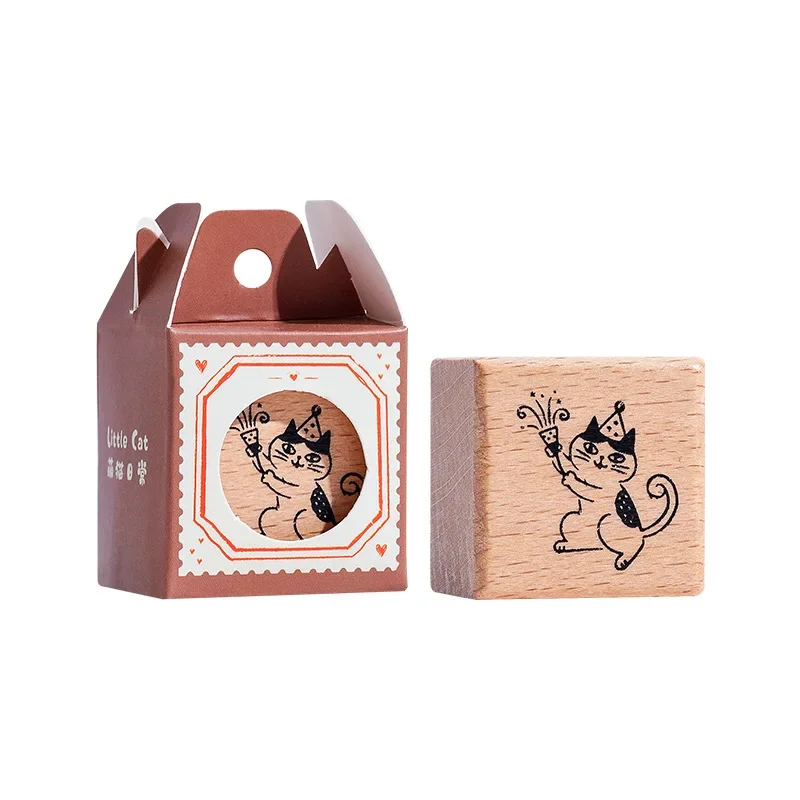 Cute Cat Decoration Stamp 1Pc Wooden Rubber for Scrapbooking wax seal stamp,alphabet stamps,wooden stamps,decorative stamps,children stamps,privacy shield stamp,childrens seal,teacher seal,seal roller coder