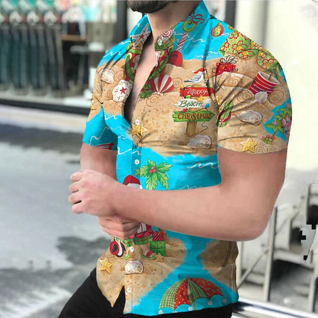 Summer Hawaiian Shirt Streetwear Starry 