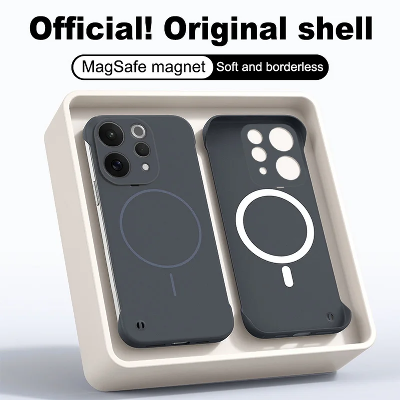 Slim Bezel-less Magnetic Ring Camera Protective Case in Skin-Feel Finish