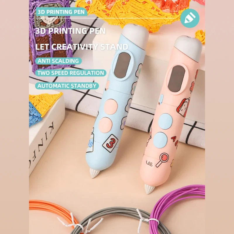 3D Pen Professional Educational Toy Printing for Kids Low Temperature Free Pcl Filament