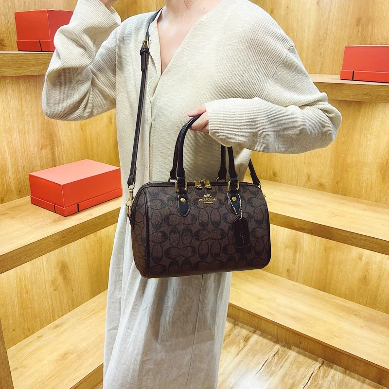 Elegante Borsa a Tracolla in Pelle da Donna, Classica Borsa a Mano di Design, Stile Lussuoso per Signore alla Moda - immagine 3