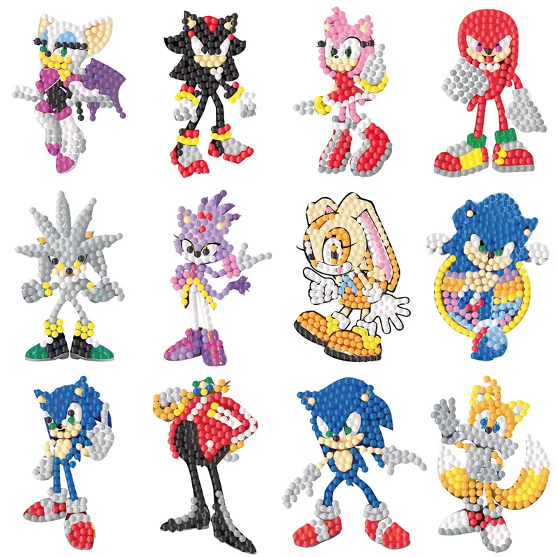 thumbnail image 1 of Kit de pintura de diamantes liuwei Sonic The Hedgehog 12 piezas, 1 of 4