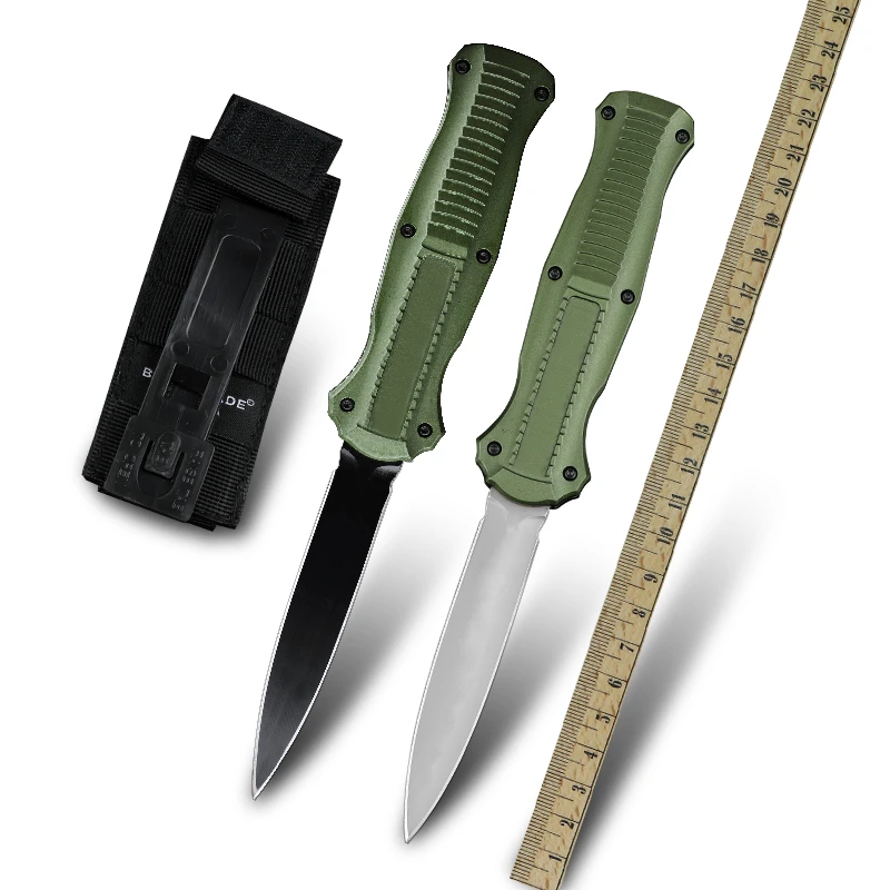 Bm3300 Green Otf Automatic Knife D2 Steel Folding Blade Knife Hunting