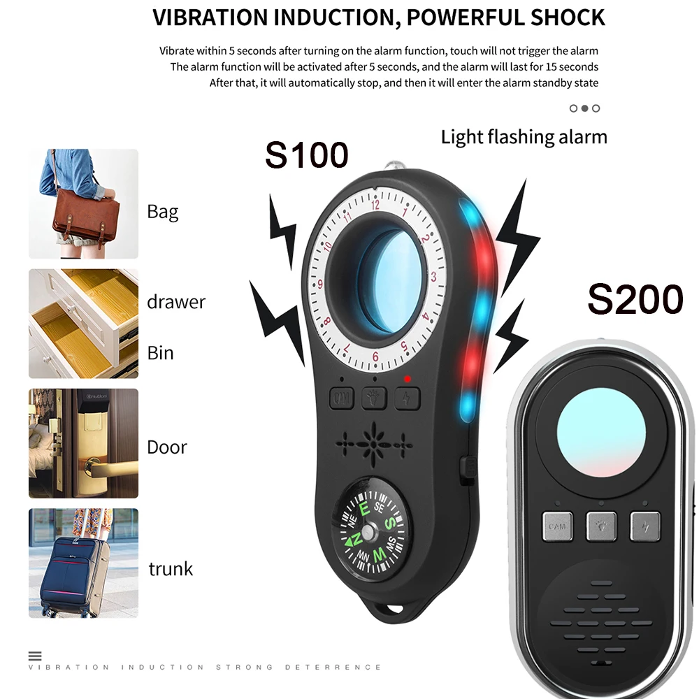 

S200 Anti-Candid Camera Detector Detection Equipment Business Travel Room Anti-Surveillance Camera infrared Detector