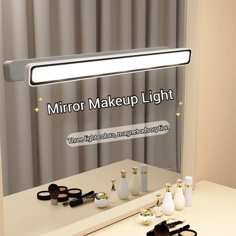 LED Makeup Mirror Light 9W USB Rechargeable Stepless Dimming Vanity Lights Hanging Magnetic Bedroom Night Reading Table Lamps makeup mirror mirror lights makeup mirror lights vanity light makeup lamp