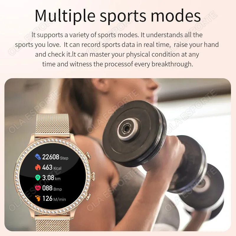 For Huawei Xiaomi Apple Samsung Smart Watch Women Ladies 2024 New Bluetooth Call Sport PPG+ECG SmartWatch for Women Present Gift 6