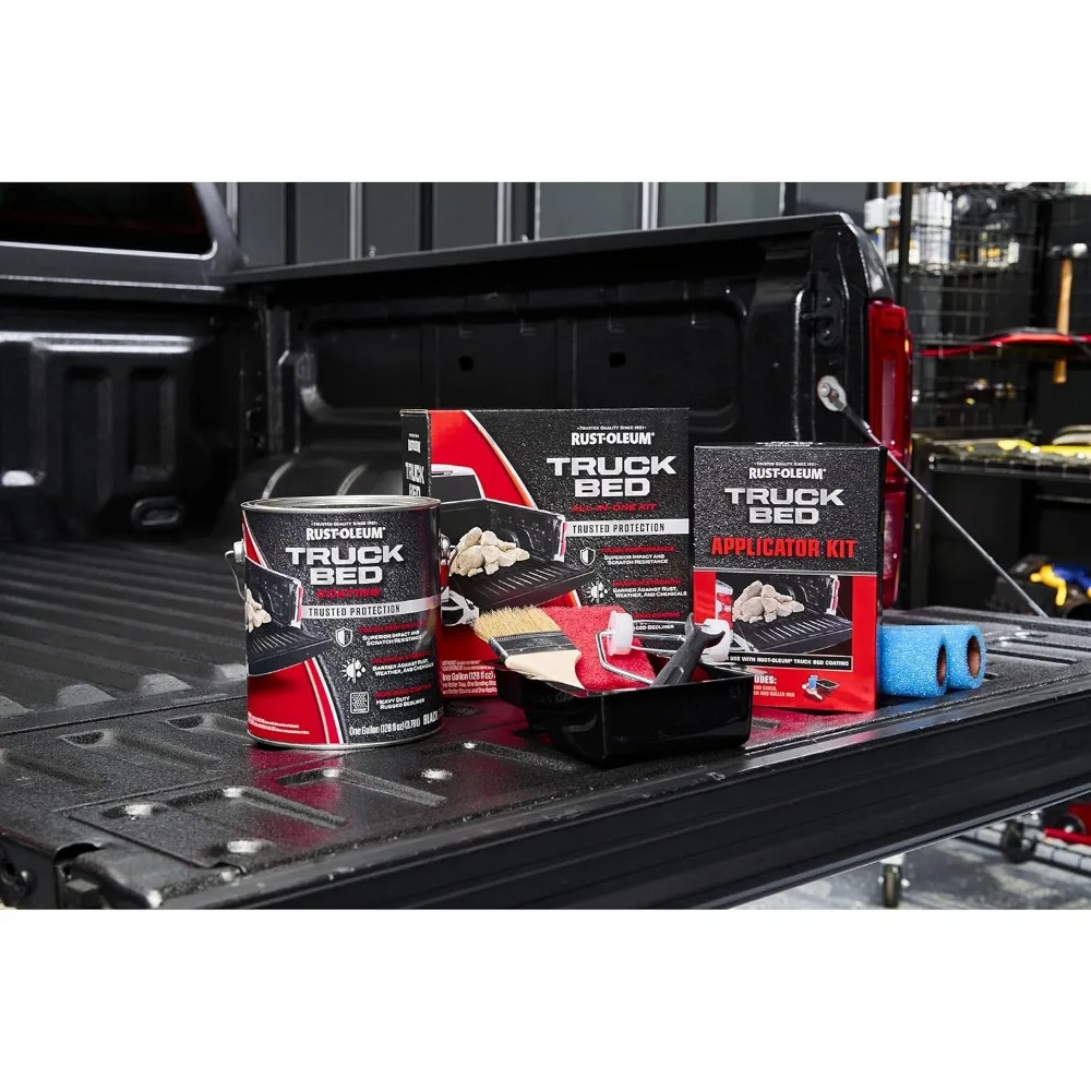 382628 Automotive All-In-One Truck Bed Coating Kit, Gallon, Textured Black 3