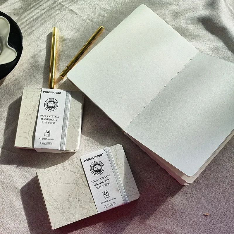POTENTATE Watercolor 100% Cotton Paper Pad 24 Sheets10x10cm/9x14cm/13x19cm Artists Beginners Watercolor Sketchbook Drawing Paper 4