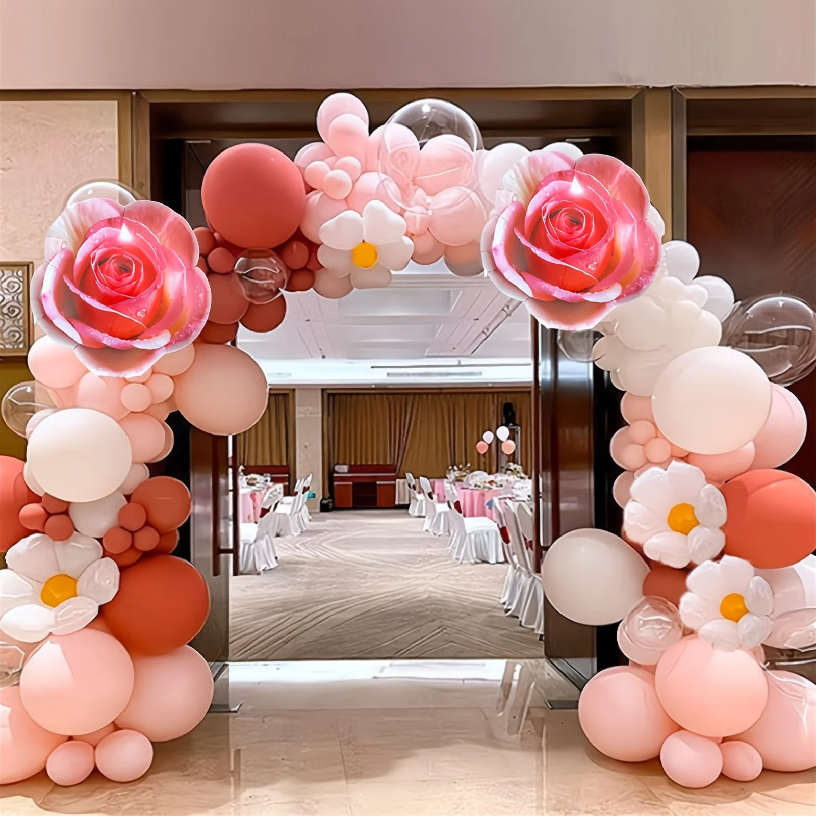 3 Stück 18 Zoll Rosa Rosen-Modellierfolienballons für Verlobung Jubiläum Hochzeit Romantische Muttertags-Partydekoration – Detail 9