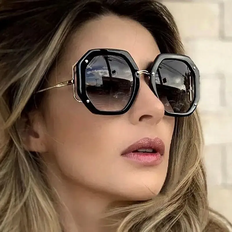 2024 NEW Fashion Large Frame Sunscreen Polygon Sunglasses