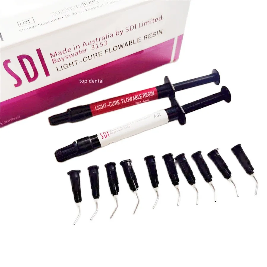 

1Kit Dental SDI Composite Resin 2Syringes/Box Flowable Light Flow Curing Delivery Tips Flow Light Curing Resin Composite Oral A2