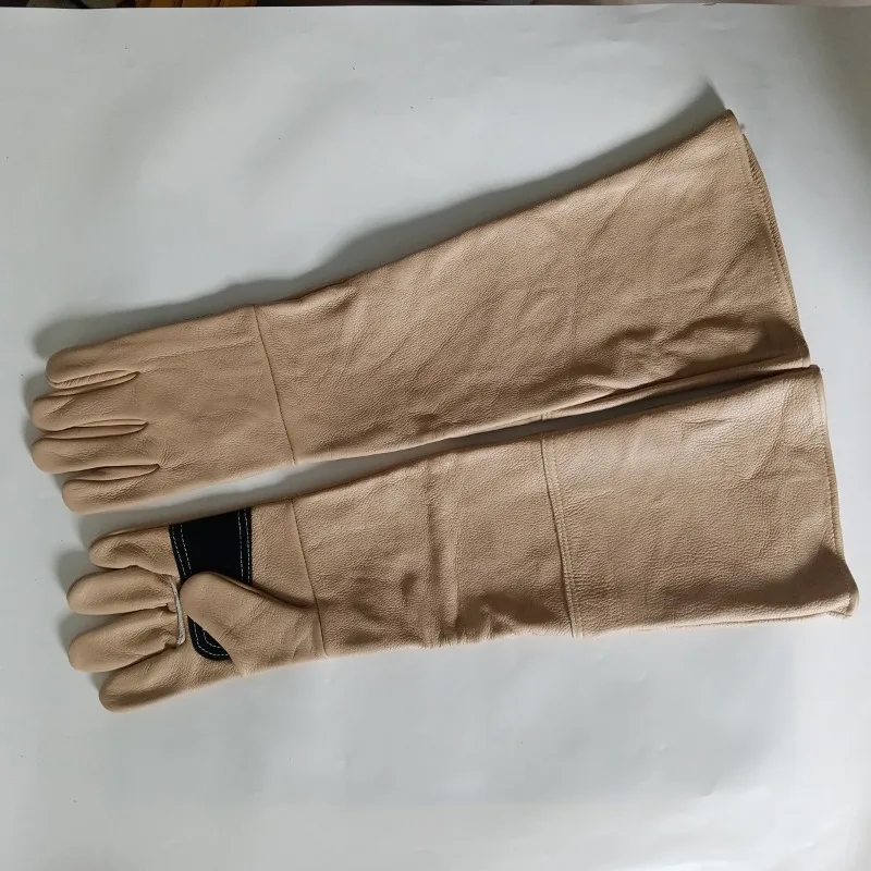 애완동물 방지용 장갑 60cm 소가죽 파충류, 도마뱀, 뱀, 정원용 가시, 고온 용접 작업용