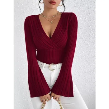 Tops for Woman Clothing Shoujo Clothes Women Women's Cropped Long Sleeve T-shirt Longsleeve Female Top T-shirts Pulovers Tees 1
