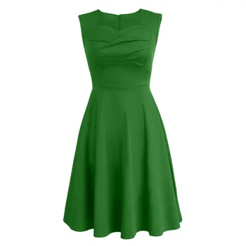 Vintage Dress New Women Sleeveless Large Swing Sexy Party Dress S-3XL 1