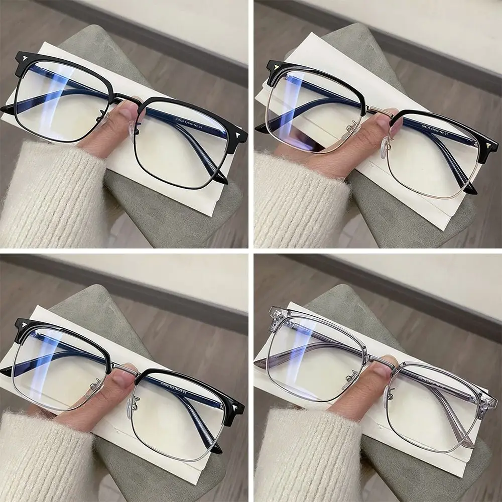 

Eye Protection Anti-Blue Light Glasses Vintage Metal Ultralight Square Eyeglasses Blue Ray Blocking Computer Goggles Office