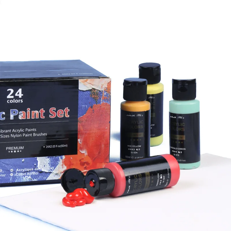 KROWN - Pintura Acrílica 75 ml. Manualidades Pro, Set de 6 Colores Básicos,  Pigmentos Ricos, No tóxica