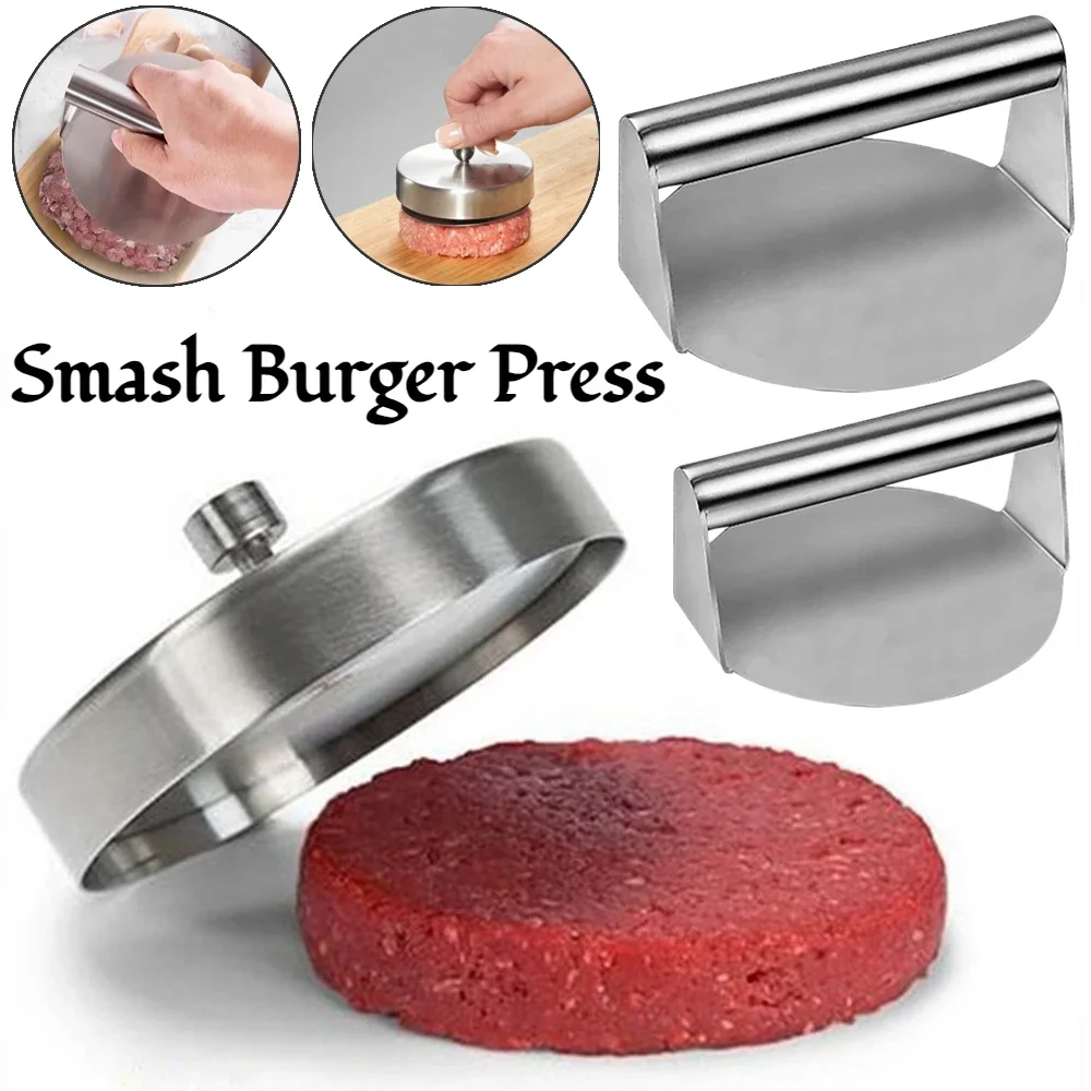 Hamburger Sandwich Meat Patty Maker Mold 304 Stainless Steel Smash Burger  Press Non-Stick Burger Smasher Tool Kit for BBQ Lover - AliExpress