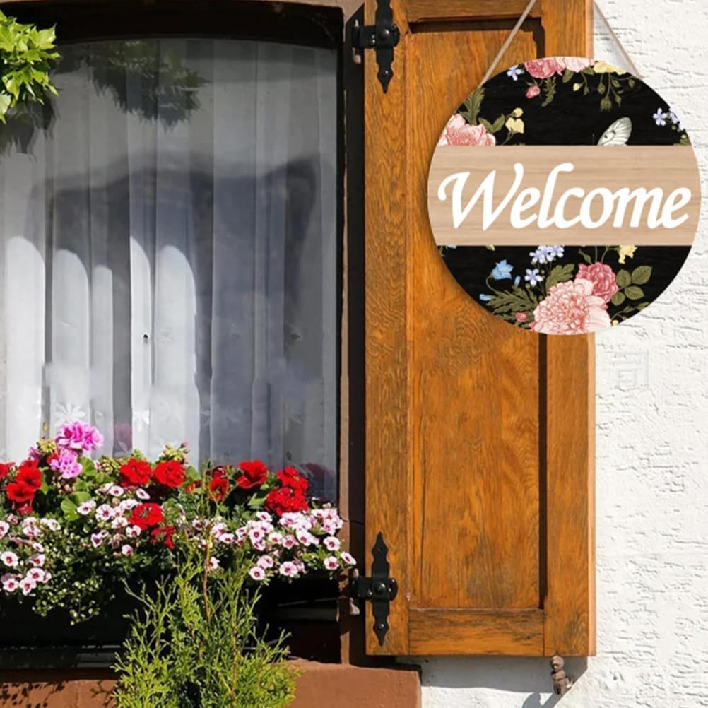 

Round Welcome Sign Welcome Density Board Sign For Front Door Decor Wall Hanging Pendant For Club Cafe Shop Home Decor