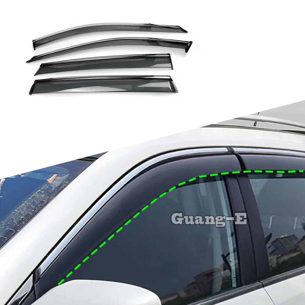 

Car Body Stick Lamp Plastic Window Glass Wind Visor Rain/Sun Guard Vent 4pcs For Nissan X-Trail XTrail T32/Rogue 2014 2015 2016