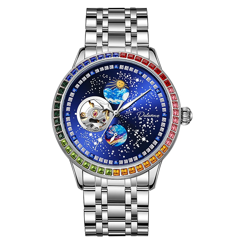 Orologio da polso meccanico automatico di alta qualità, casual, impermeabile, militare, luminoso, con fasi lunari, in acciaio inossidabile, da uomo_voghion.com