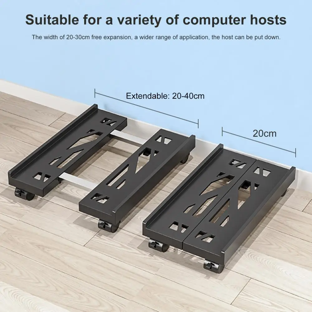 Soporte de torre de PC con ruedas para debajo del escritorio, soporte de  CPU ajustable y estable para ordenador móvil, suministros de oficina