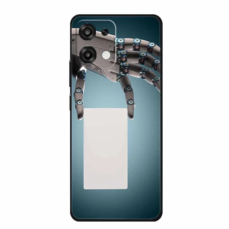 Slim Black Silicone Soft Phone Case with Colorful Design – Durable Back Cover