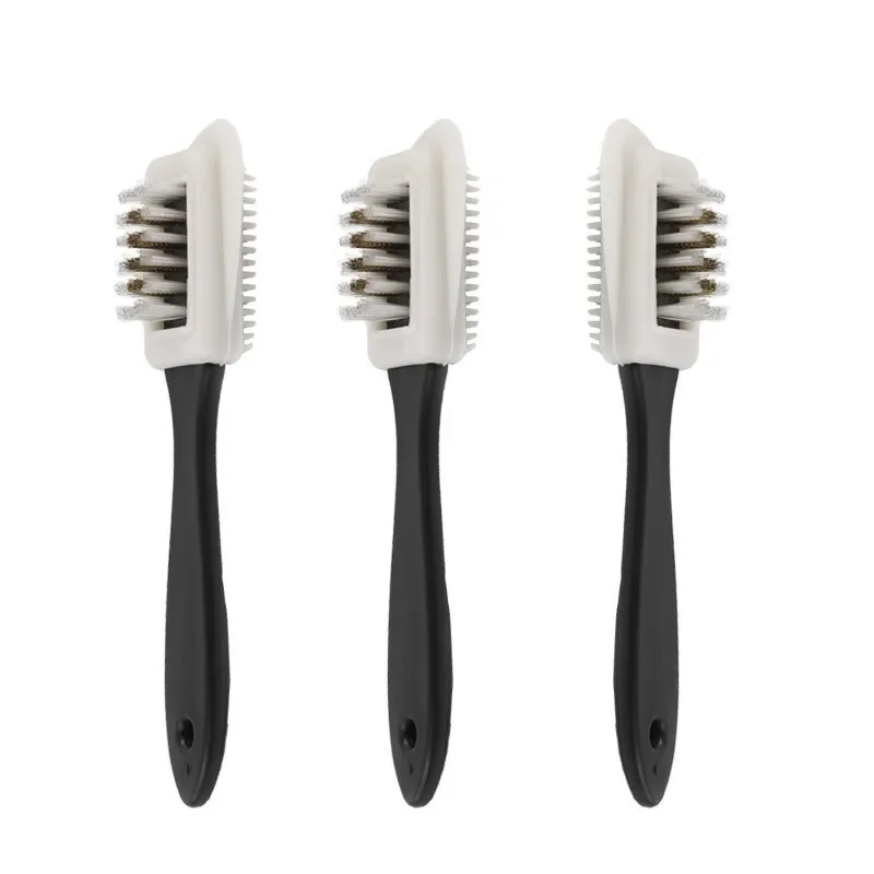 3 Side Cleaning Shoe Brush for Suede Nubuck Shoes Stain Dust Shoes Brush Steel Plastic Rubber Boot Household Cleaner Tools 2