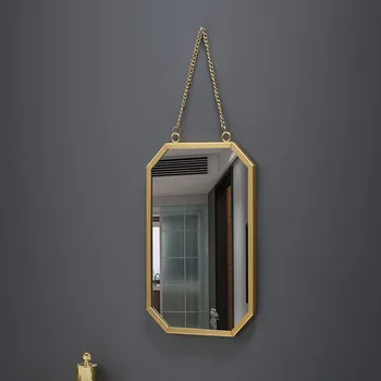 เหล็กกระจกติดผนังสี่เหลี่ยมแขวนห้องน้ําห้องน้ํากระจกหอพักแขวนผนังโต๊ะซักผ้าแขวนผนังกระจกแต่งหน้า 1