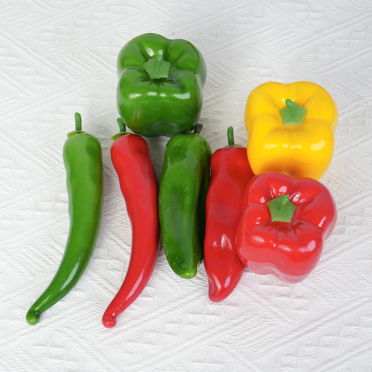 Pepper Green Pepper simulated vegetables Artificial PE Fruit Model 7pcs Party Kitchen Decoration Shooting props food model vegetable ornaments