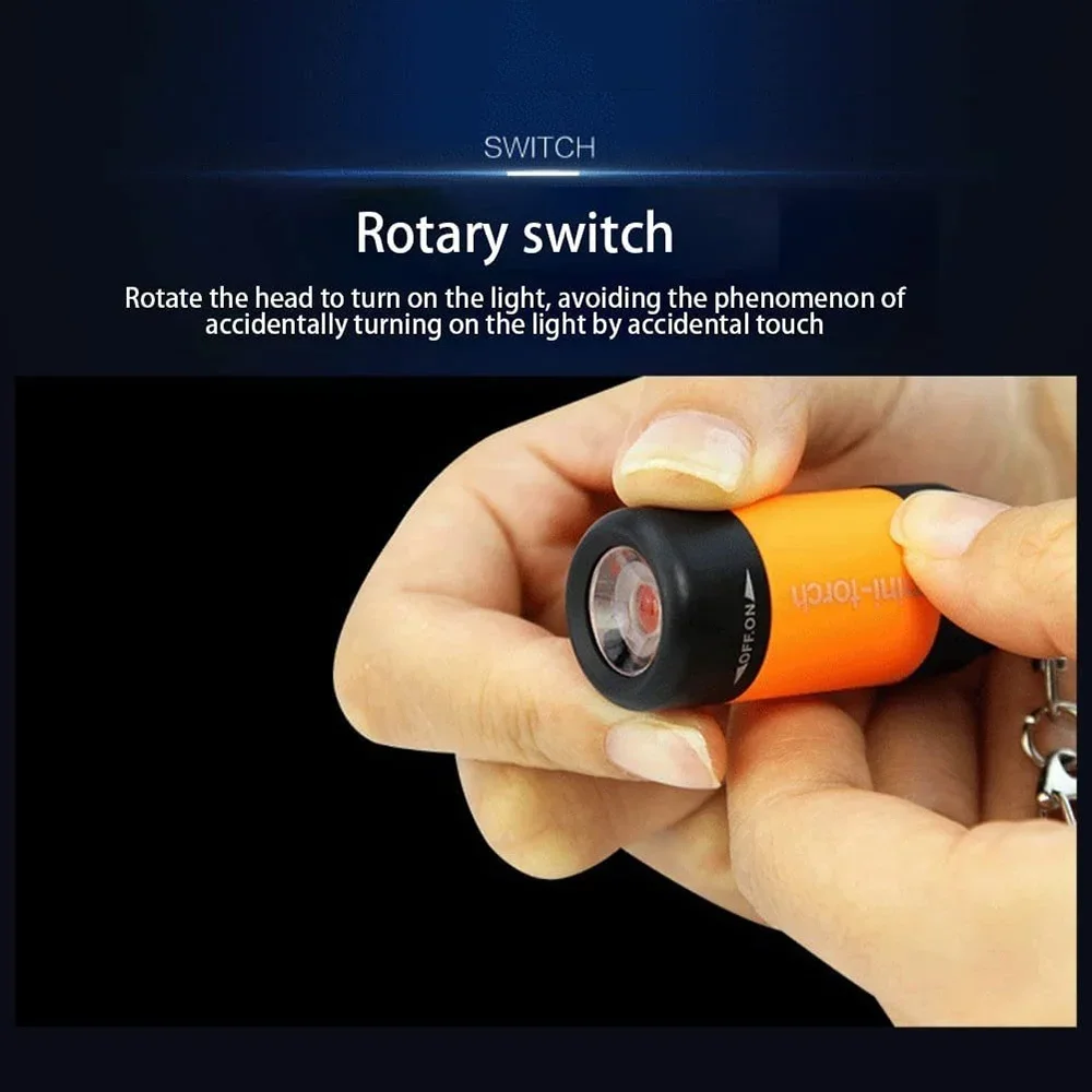 Compact Waterproof USB Rechargeable LED Keychain Flashlight