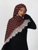 Nouveau hijab en dentelle modal double face à pois pour femmes, turban de mode musulmane, foulard pour femmes, Ramadan