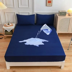 Kuup Safe Waterproof Mattress Protector - Soft, Comfortable & Breathable Bedding Cover - Twin 99x190cm (W-1s-zang qing)