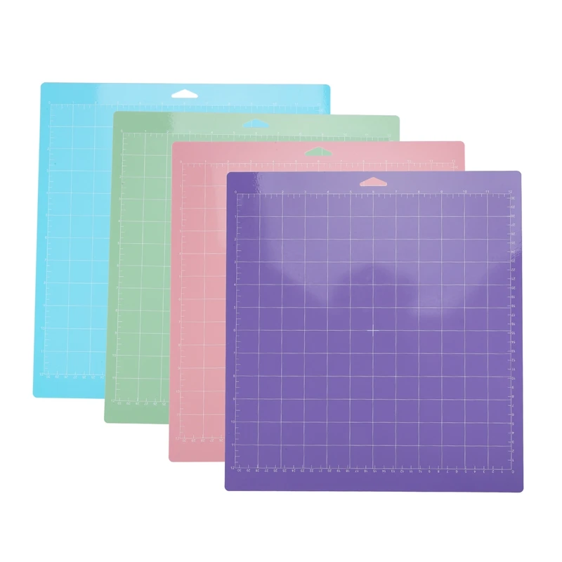 4 Pcs Mixed Color PVC Cutting Mat Grid Cutting Pads Plotter Pad Replacement Accessories For Cricut Maker/Cameo 4