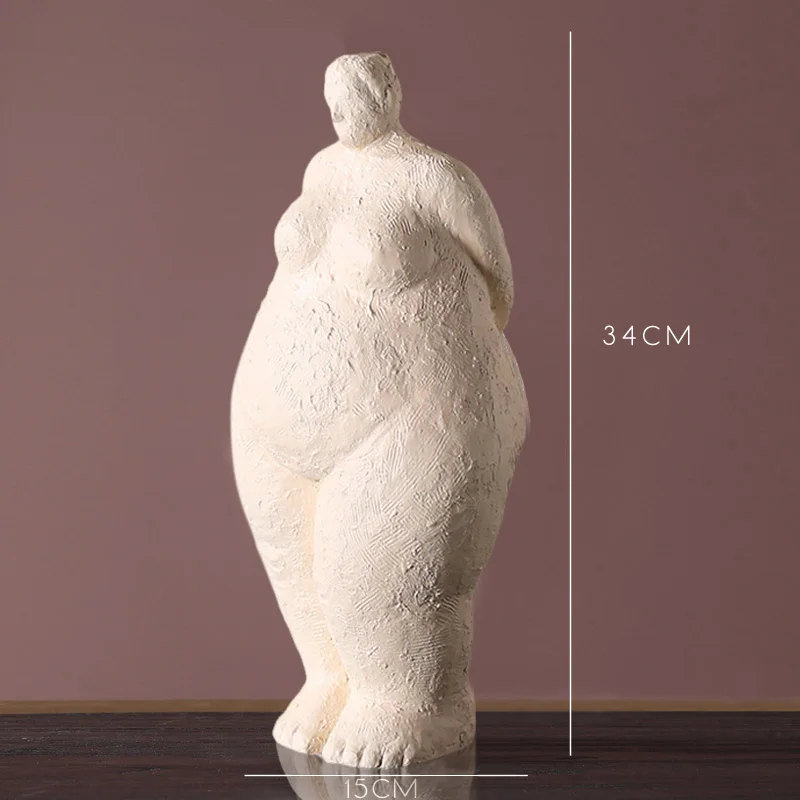 ARTLOVIN Abstract Fat Lady Figurines Vintage Woman Statue Tabletop