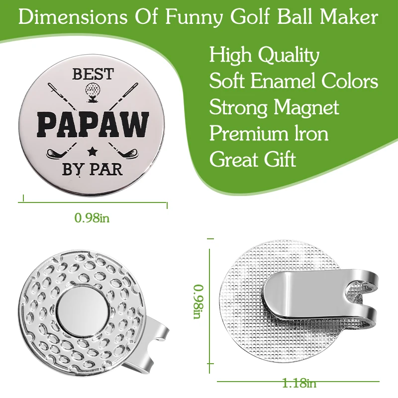Golf Marker Magnetic Hat Clip Sliver Color Metal Clip Accessories for Golf Ball Baseball Cap Gifts for Lovers Golfer
